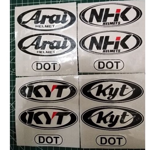 stiker helm set + dot,kyt, nhk, arai