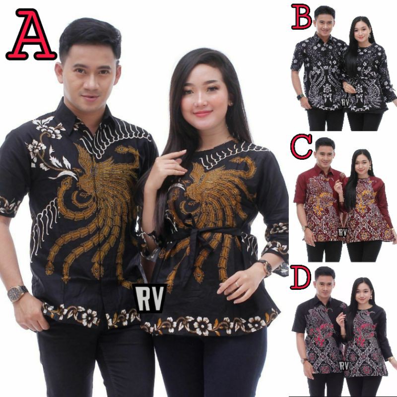 BAJU COUPEL BATIK SARIMBIT PASANGAN KAPELAN SERAGAM BATIK KERJA COUPLE PREMIUM TERBARU PEKALONGAN
