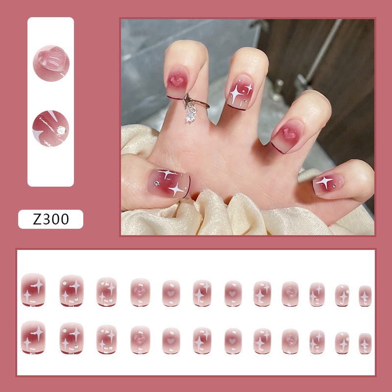 Kuku Palsu 【B32，lem cair】Nikah kuku Wedding False Nailart Pengantin Tangan