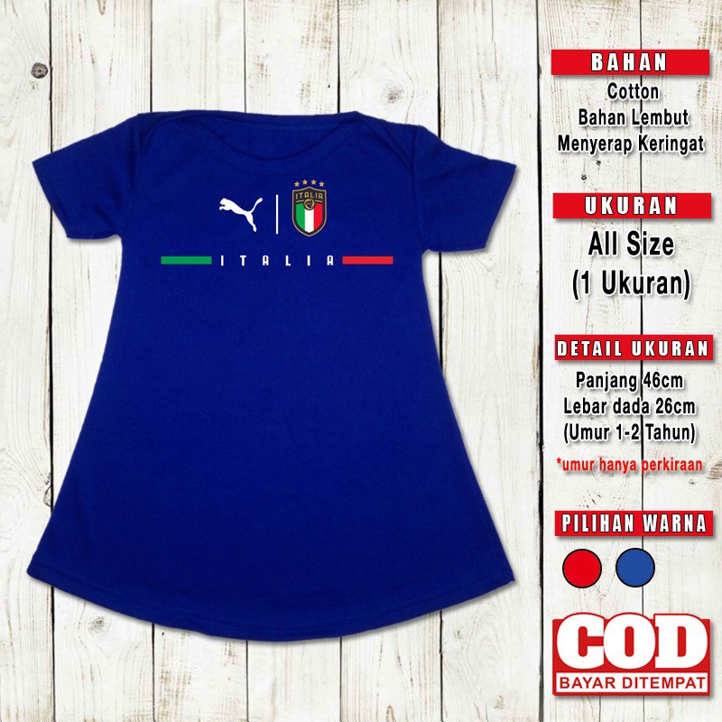 Dress Anak Perempuan Bola Italia Itali Italy AwayJersey Euro World Cup Pakaian Bayi Baju Anak Cewek