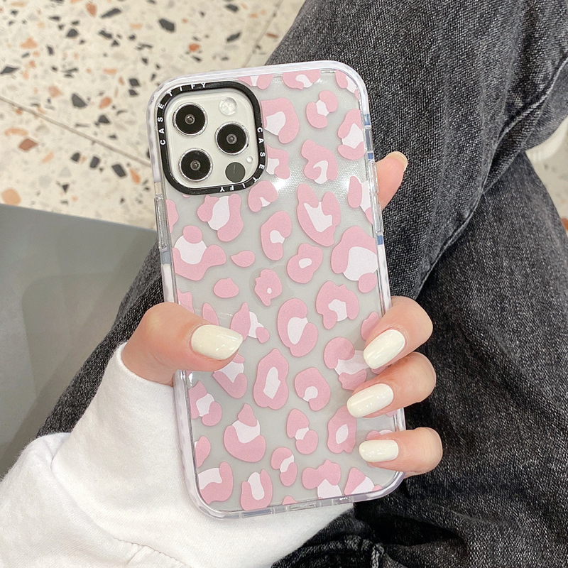 【Ready Stock】Graffiti Pink Leopard Casing iPhone 12 Mini 12 11 Pro Max SE 2020 Xs Max XR 6s 8 7 Plus Phone Case Casetify Shockproof Transparent Soft TPU Back Cover-B2