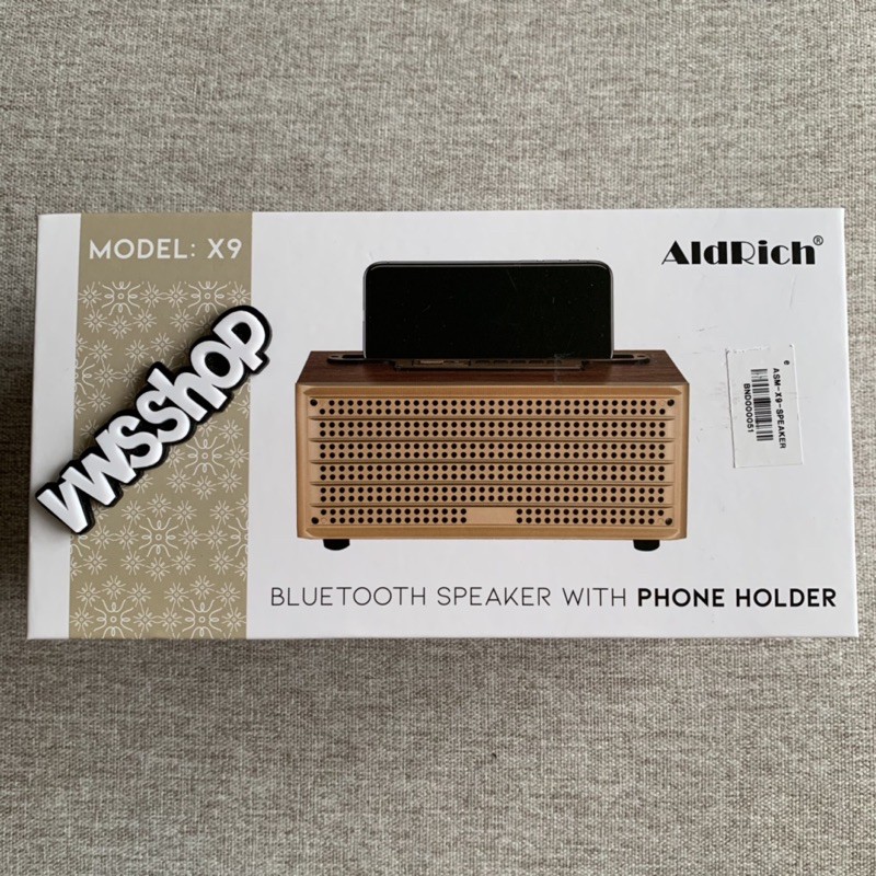 [ORIGINAL] ALDRICH X9 BLUETOOTH SPEAKER WITH PHONE HOLDER WOODEN