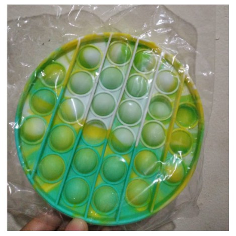 SIMPLE DIMPLE / POP IT RAINBOW MAINAN POP ITS ROUND FIDGET TOY PUSH BUBBLE RELIEF KIDS POP IT TIKTOK-ROUND