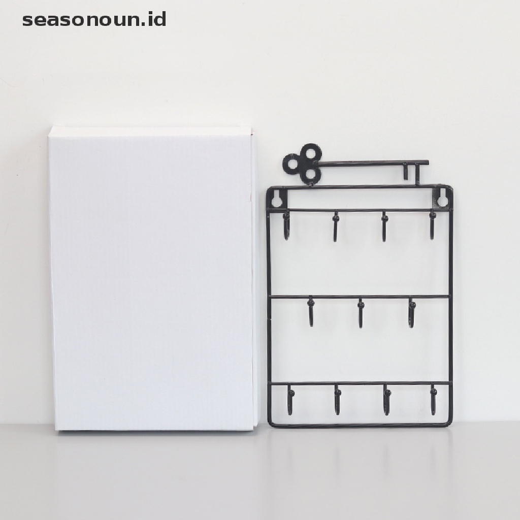 (seasonoun) Rak Organizer Gantung Dinding Holder Kunci / Perhiasan Dengan Kait