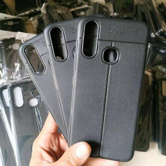 SILIKONE AUTO FOKUS LEATHER CASE KULIT BLACK FOR VIVO Y11/Y12/Y15/Y17