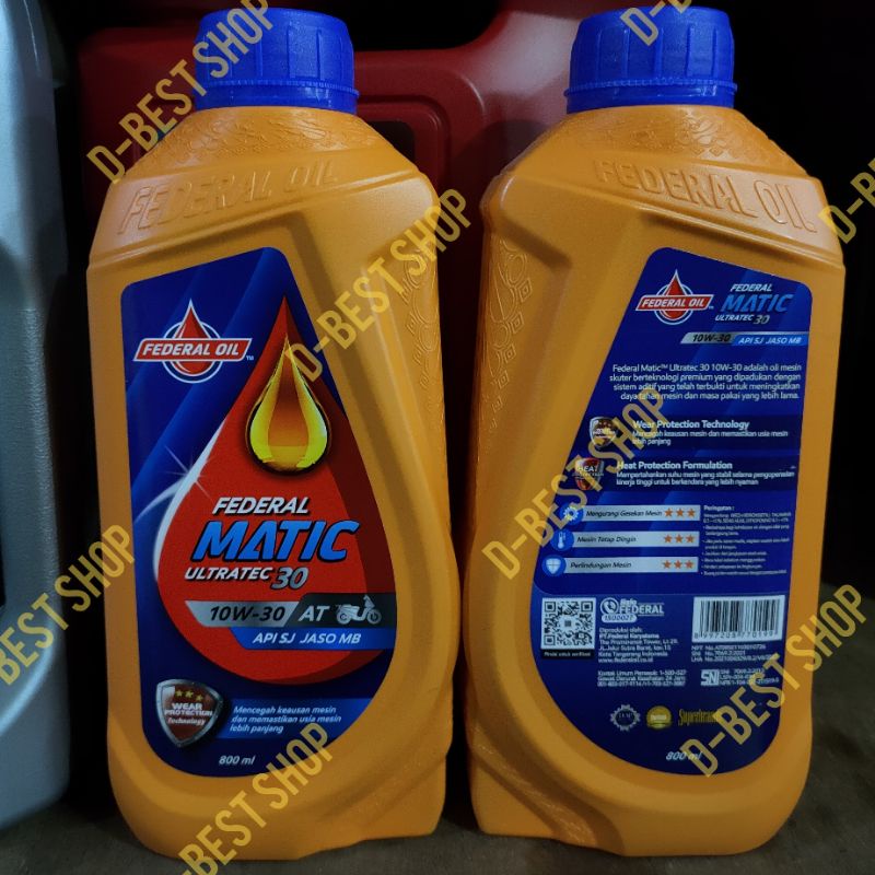 Oli motor matic federal matic 10-30W 0,8 liter beat scoopy vario