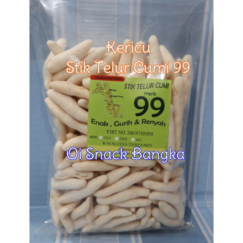 

KERICU / KRITCU / STIK TELUR CUMI CAP 99 ASLI BANGKA MAKANAN SNACK KHAS BANGKA