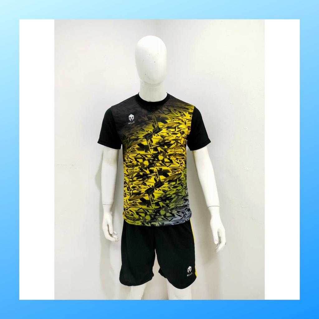 jersey futsal pria kaos sepak bola baju dan celana setelan wanita dewasa t-shirt outfit seragam jarsey kostum olahraga pakaian apparel print sport jersy soccer casual jersi suit ML102 kuning