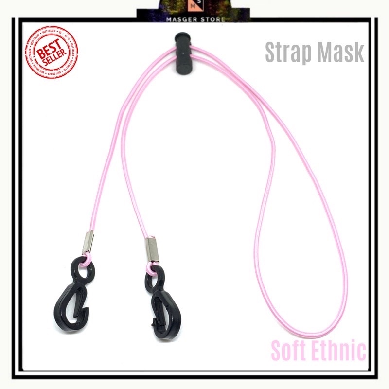 Kalung Masker Hijab 2in1 Strap Masker Elastis Stretchy Tali masker Kalung Strap Mask Hijab Strap Mask Premium-Soft Ethnic