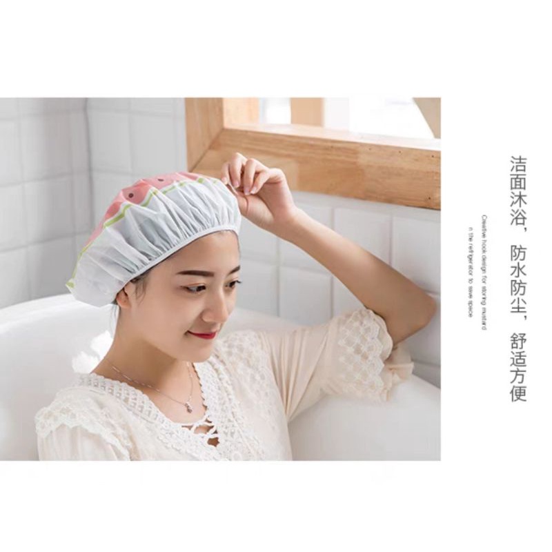 Shower Cap Model Buah + karakter lucu/Cute Cartoon Bathing Hat/Topi mandi pelindung Anti basah