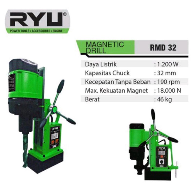 Mesin bor magnet 32 RYU MAGNETIC DRILL