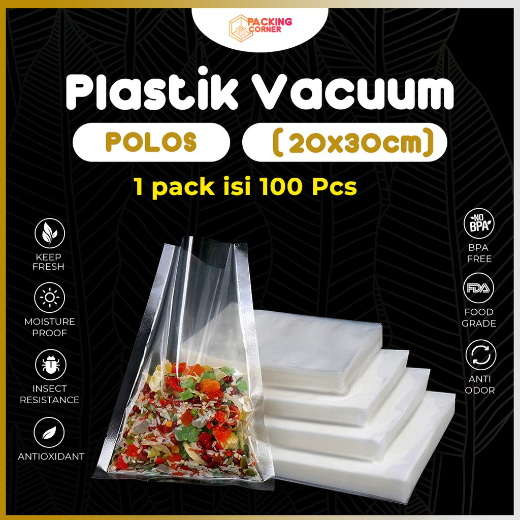 Jual Plastik Vacum Sealer Makanan Plastic Vacuum Bag Vakum 20x30 Cm