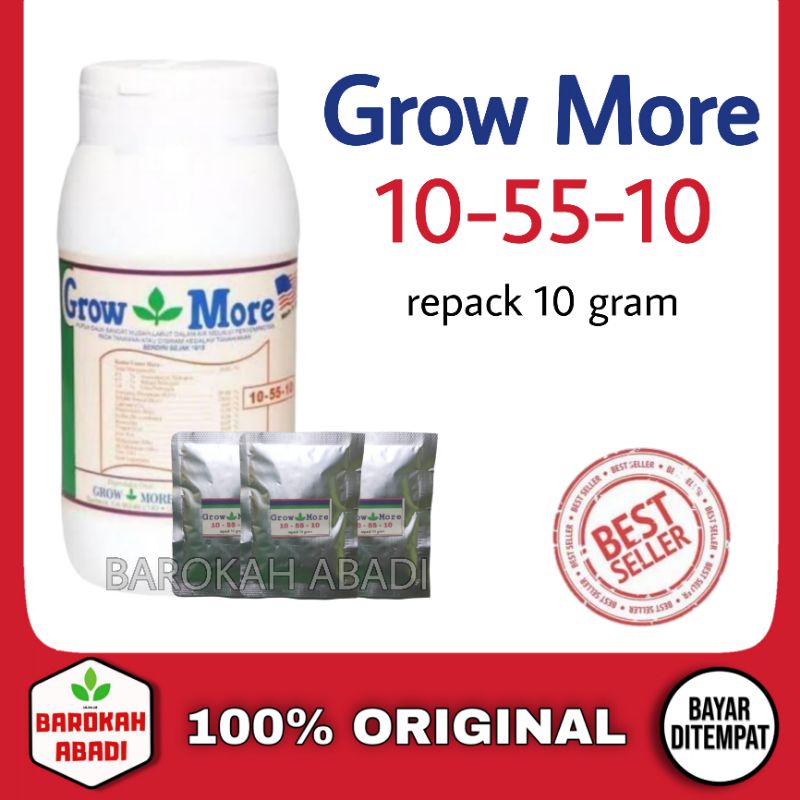 NPK GROWMORE 10-55-10  pemacu pembuangan dan pengisian buah 10 gram