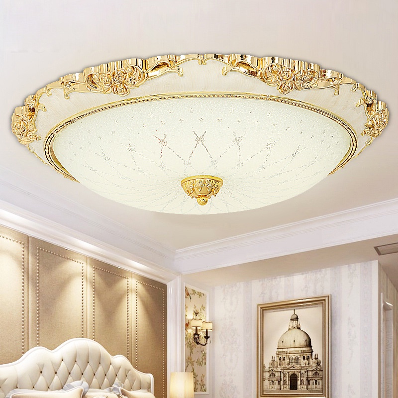 Golden LED Lampu Plafon 3Warna LED Ceiling Light Lampu Hias LED Modern Bentuk Bulat Untuk Lorong Kamar Tidur