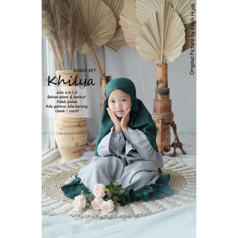 gamis anak perempuan “khilya”/gamis anak+kerudung anak 2-11tahun by kasihhijab