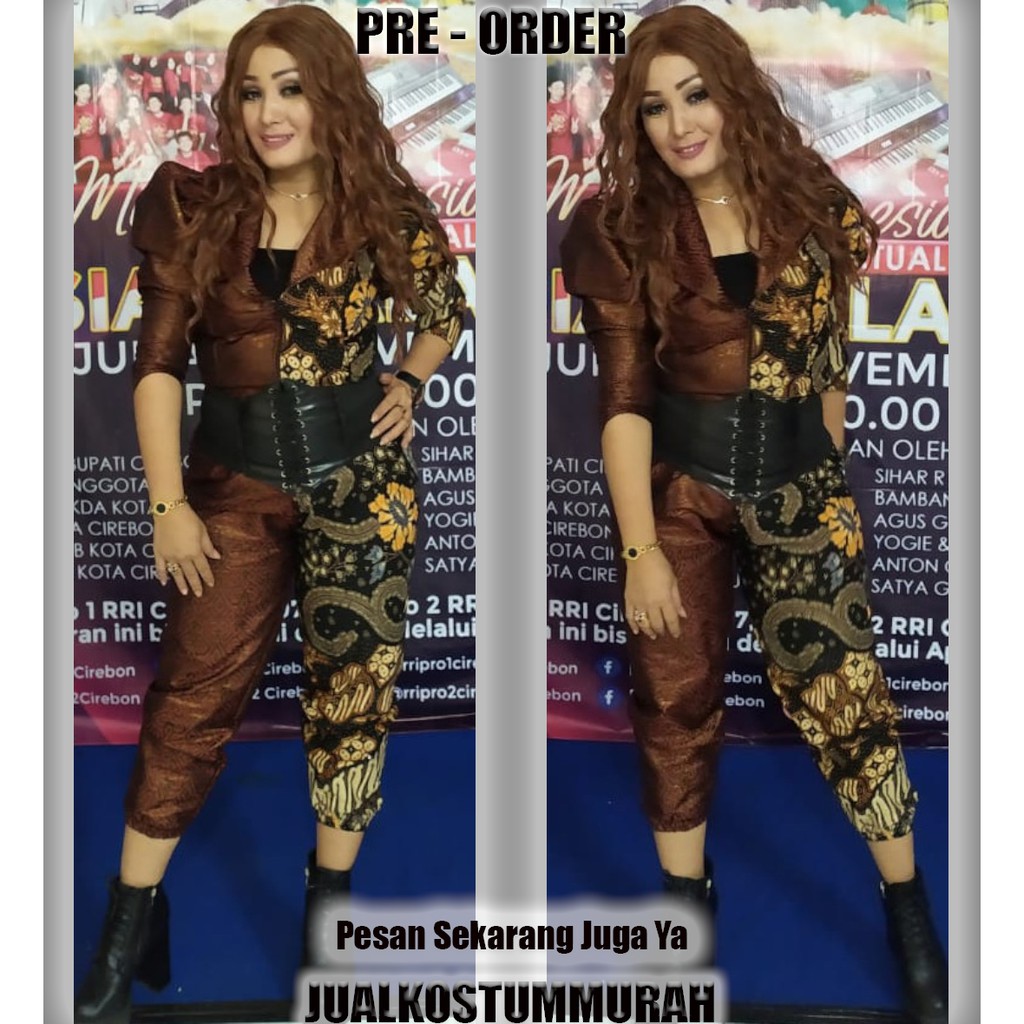 Baju Korean Style Wanita Motif Kombinasi Batik