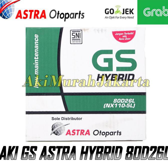 Aki Mobil Mitsubishi Pajero GS HYBRID ASTRA 80D26L Aki Basah 12V 70Ah