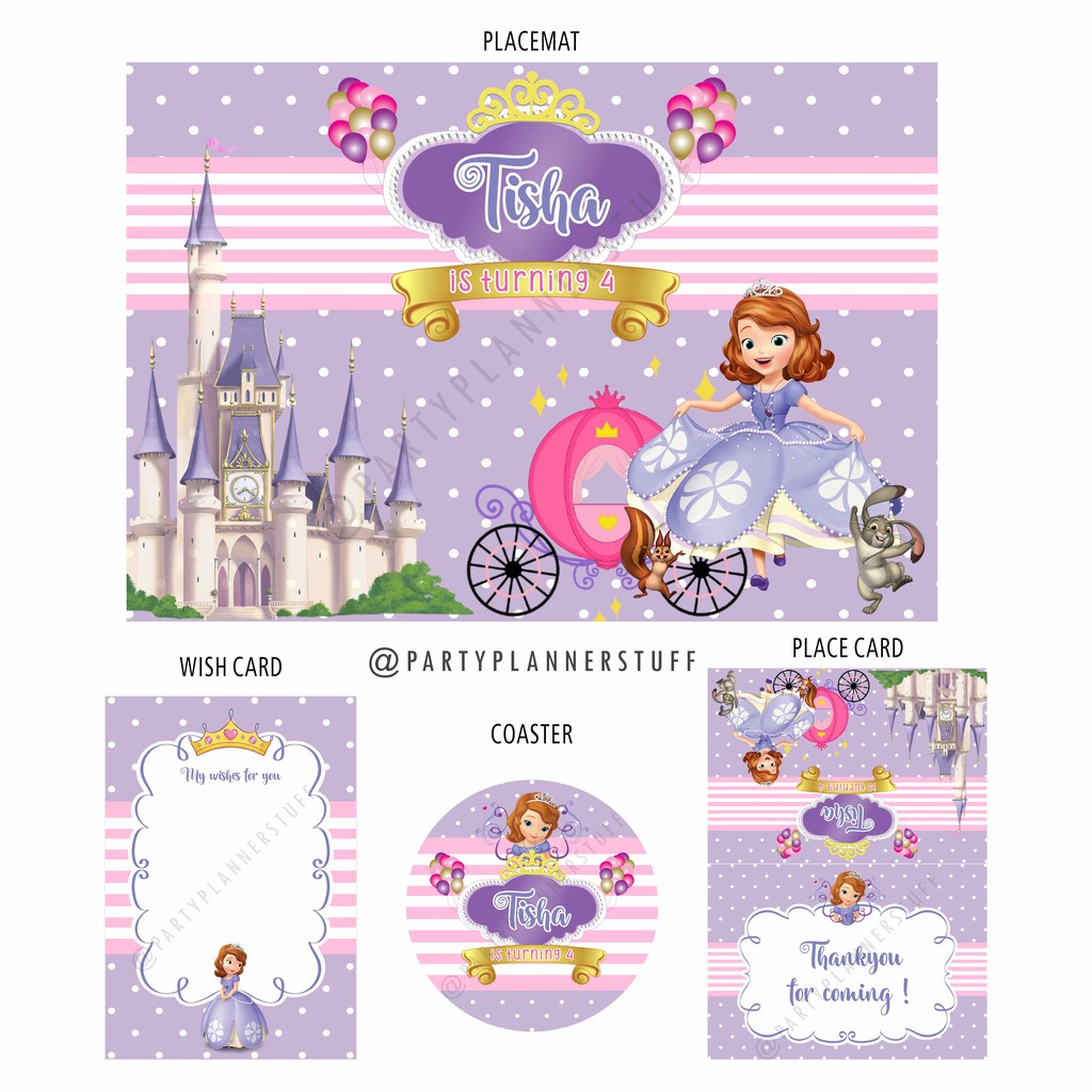 Table Set Tema Princess Sofia Dekorasi Ulang Tahun Princess Sofia Dekor Ultah Princess Ungu Pink Shopee Indonesia