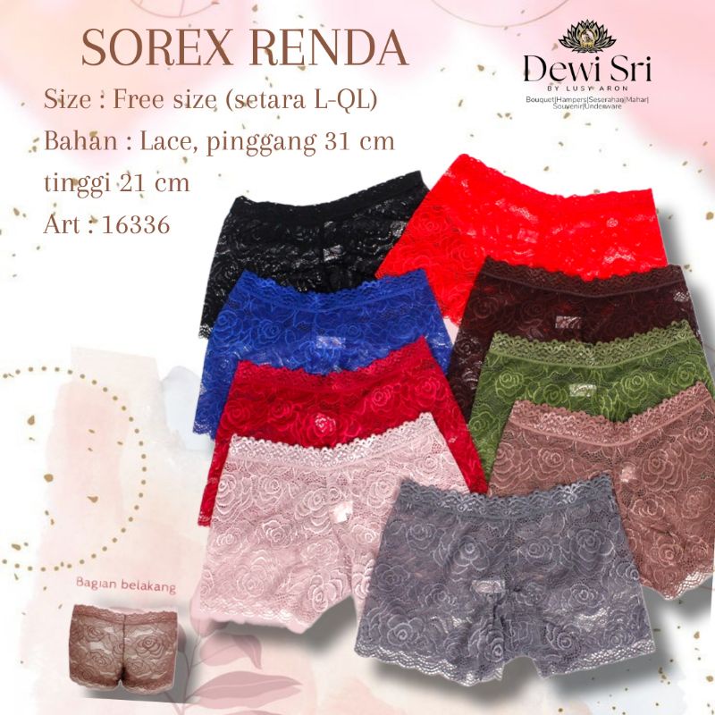 CD WANITA RENDA SOREX ART 16336/CD WANITA BOXER RENDA SOREX GROSIR