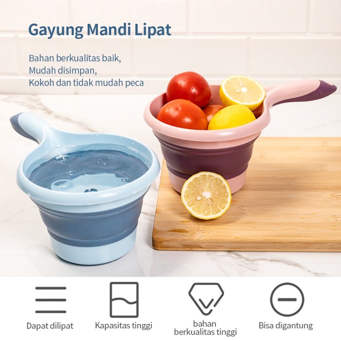 Gayung Traveling Gayung Lipat Silikon Gayung Portable Silicone Tebal