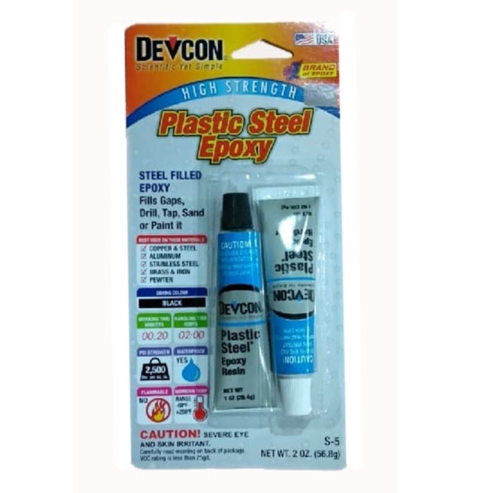 DEVCON S-5 Plastic Steel Tube - Lem Plastik Epoxy Resin and Hardener