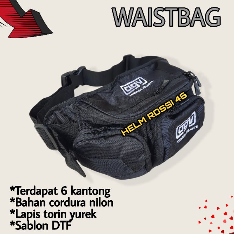 Tas Selempang Pria Waistbag AGV Tas Pinggang Slempang Gendong Custom Logo Helm SHOEI KYT NOLAN