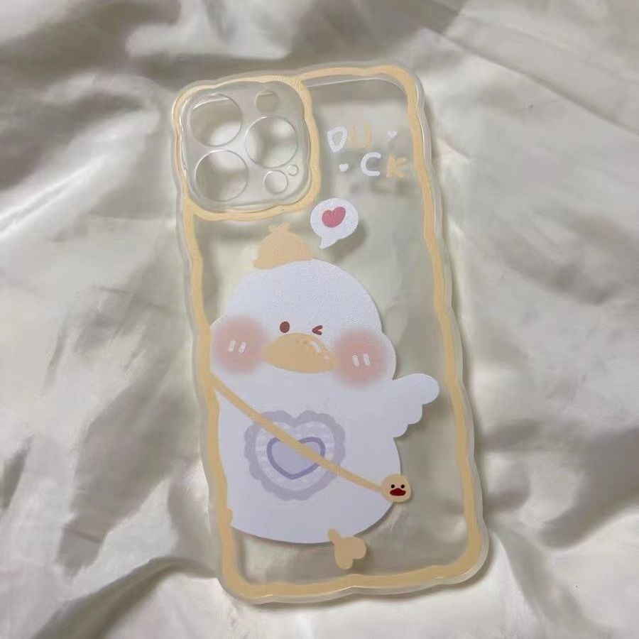 Soft Case Silikon TPU Transparan Desain Bebek Untuk IPhone 13 12 Mini 11 10 Pro XS Max X XR 8 7 6 6S Plus SE 2020