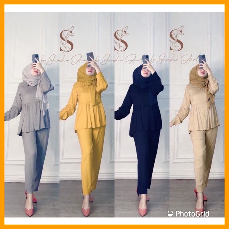 BEST SELLER!! l ONE SET AMALIA SETELAN POLOS RAYON PREMIUM DAILY SET HITS SELEBGRAM