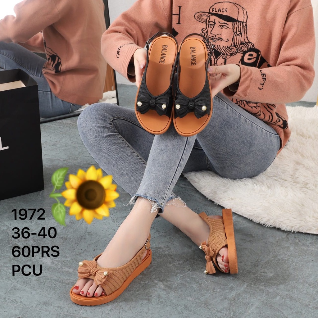 Sandal Karet Jelly Wedges Wanita import Model Terbaru Original Kekinian by AGUNG STYLE Balance 1972