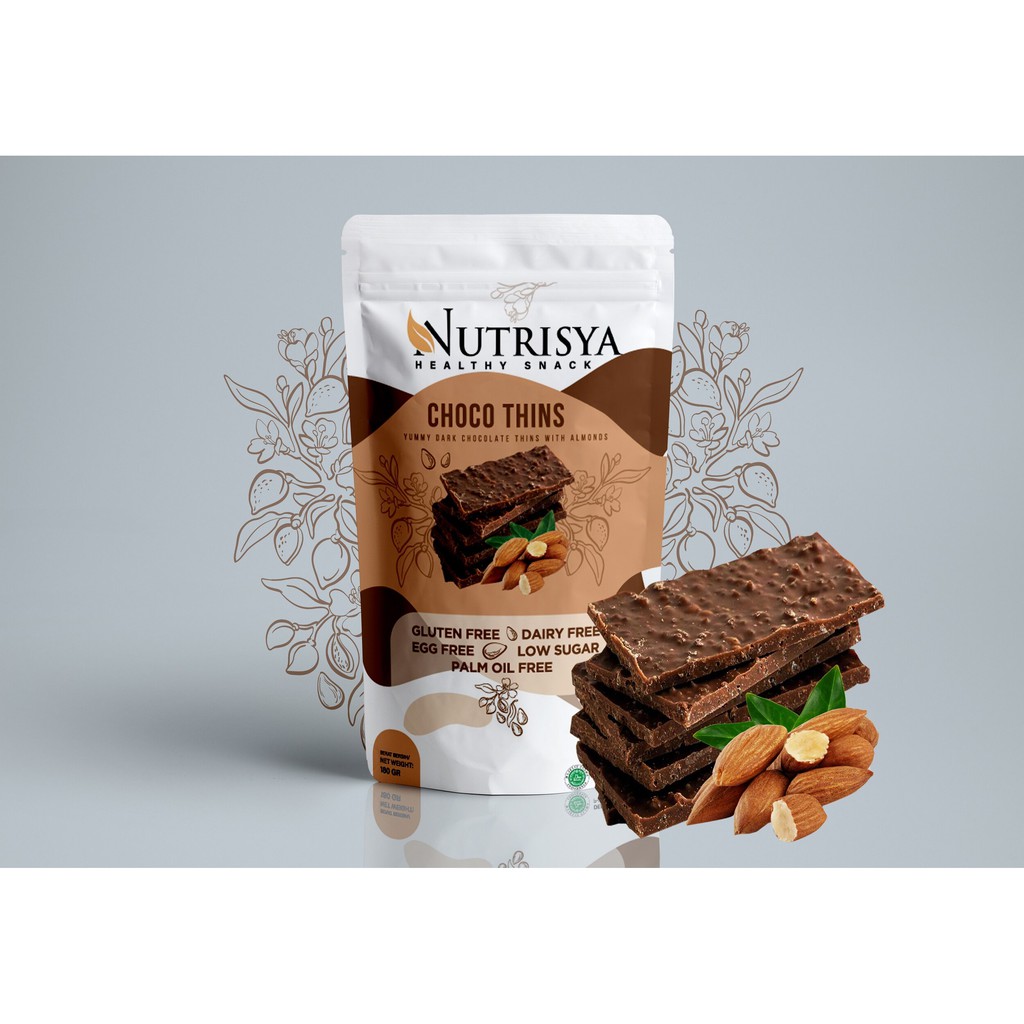 

Nutrisya Choco Thins Snack Camilan Makanan Sehat Diet Rendah Kalori Gula Low Fat Calori