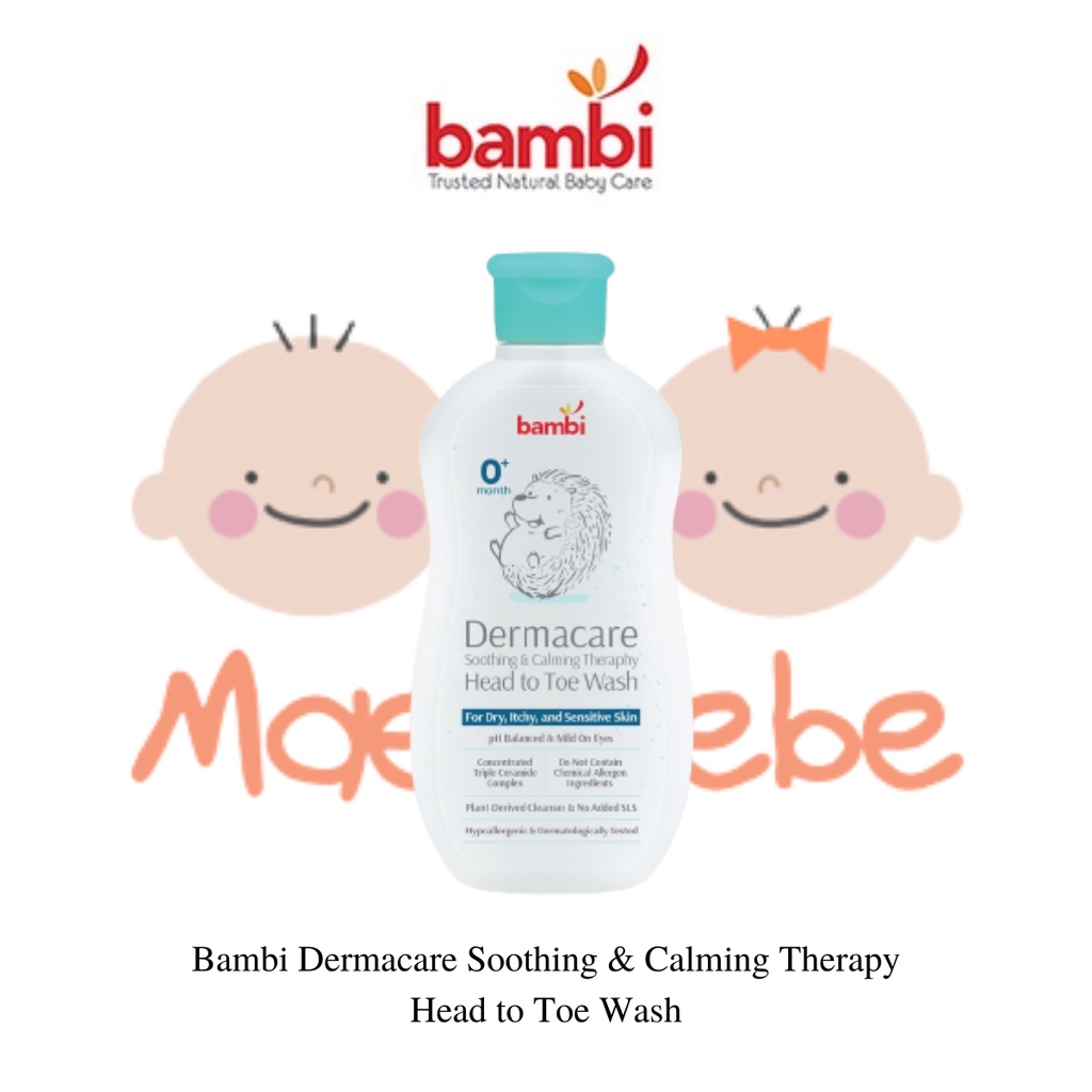 Bambi Dermacare Soothing &amp; Calming Theraphy Head To Toe Wash Sabun Shampoo Anak Bayi 200ml