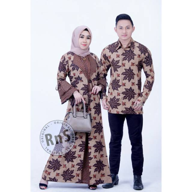 Couple batik gamis syari jazzy
