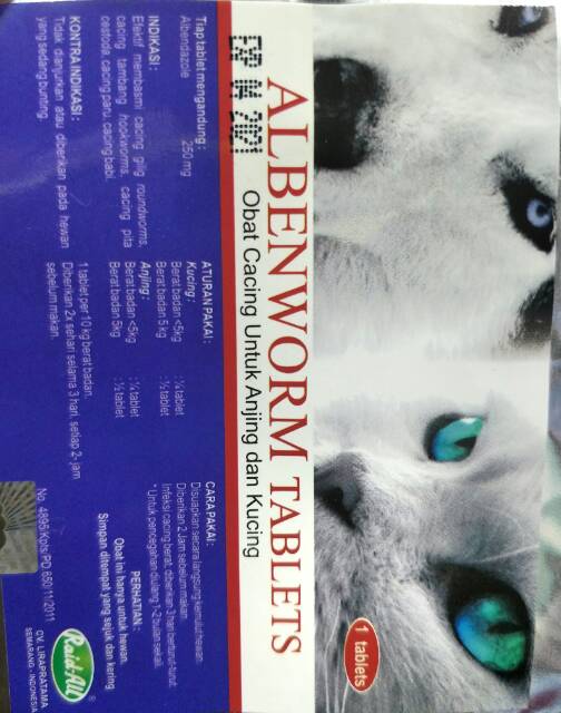 ALBENWORM CAT &amp; DOG TABLET / raid all / obat Cacing kucing anjing / hewan / pet