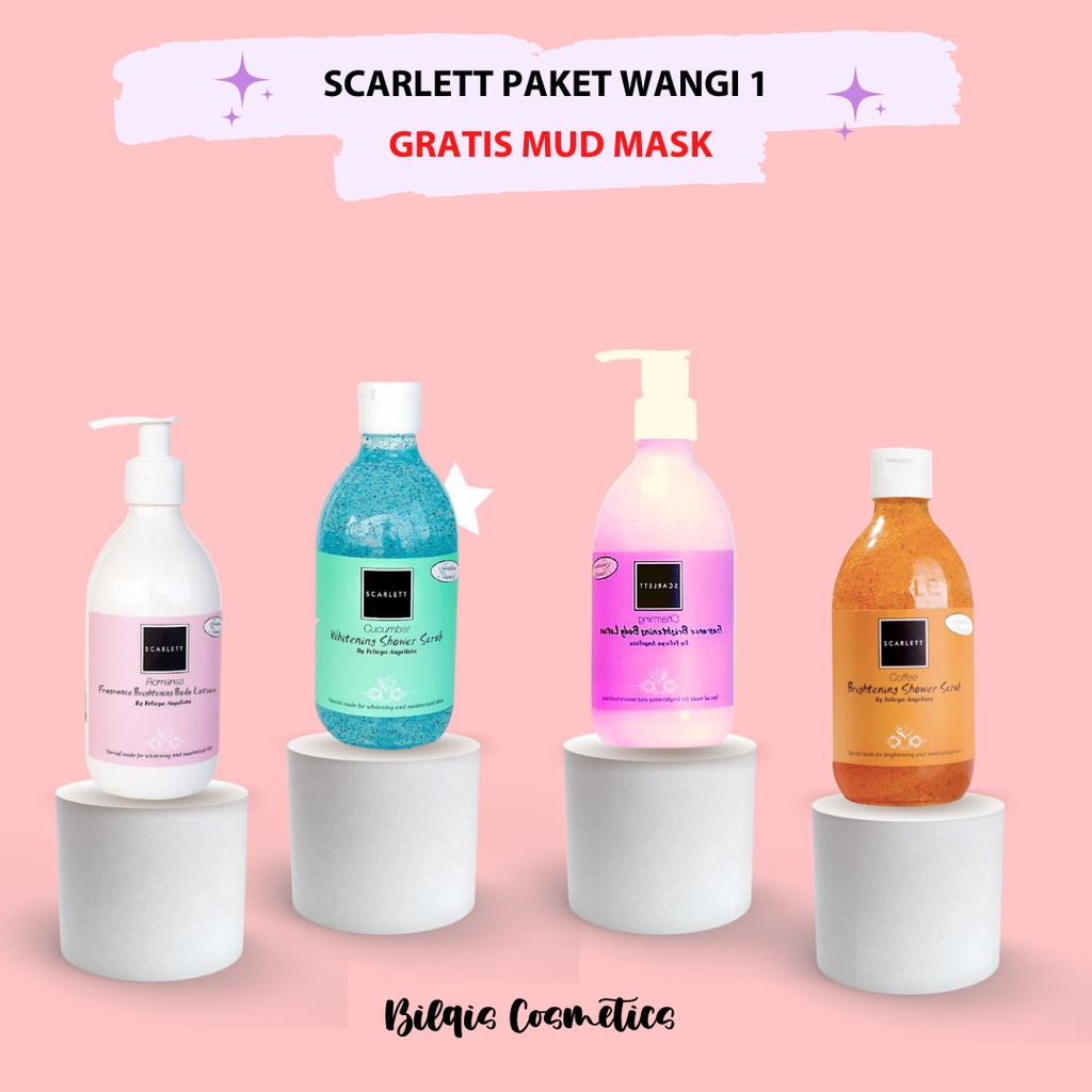 Scarlett whitening 300ml – satu paket scarlett whitening