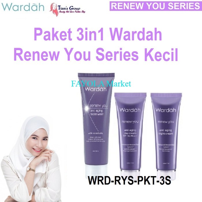 Wardah Anti Aging Renew You Series Paket Murah 3in1 Skin Care Kecil Ori