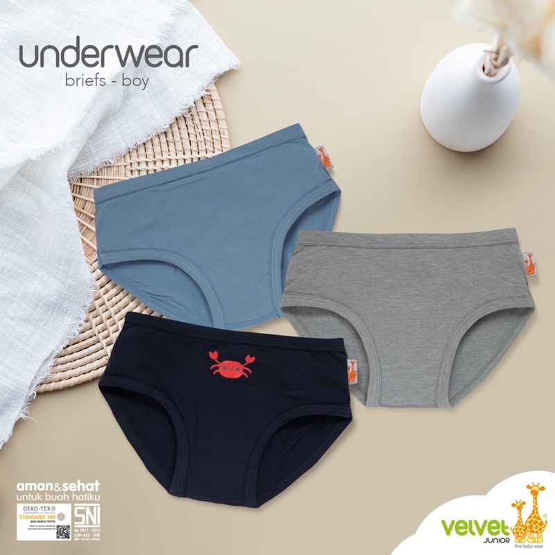 Castle - Velvet Junior Underwear - Celana Dalam Laki-Laki Perempuan - CD Anak Boy &amp; Girl - Boxer - Brief