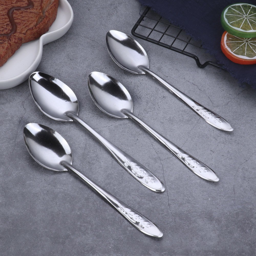 【COD Tangding】10pcs/set Stainless Steel Spoon Watermelon Spoon Spoon Fast Food Cutlery Mud Scraper Miracle Baby Food Soup Spoon