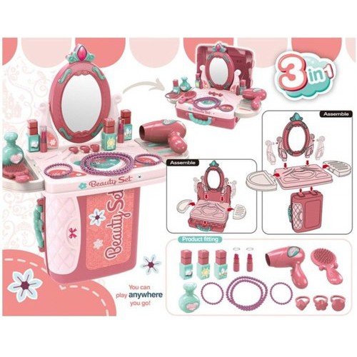 3IN1 Beauty Playset Mainan Make up Dandan