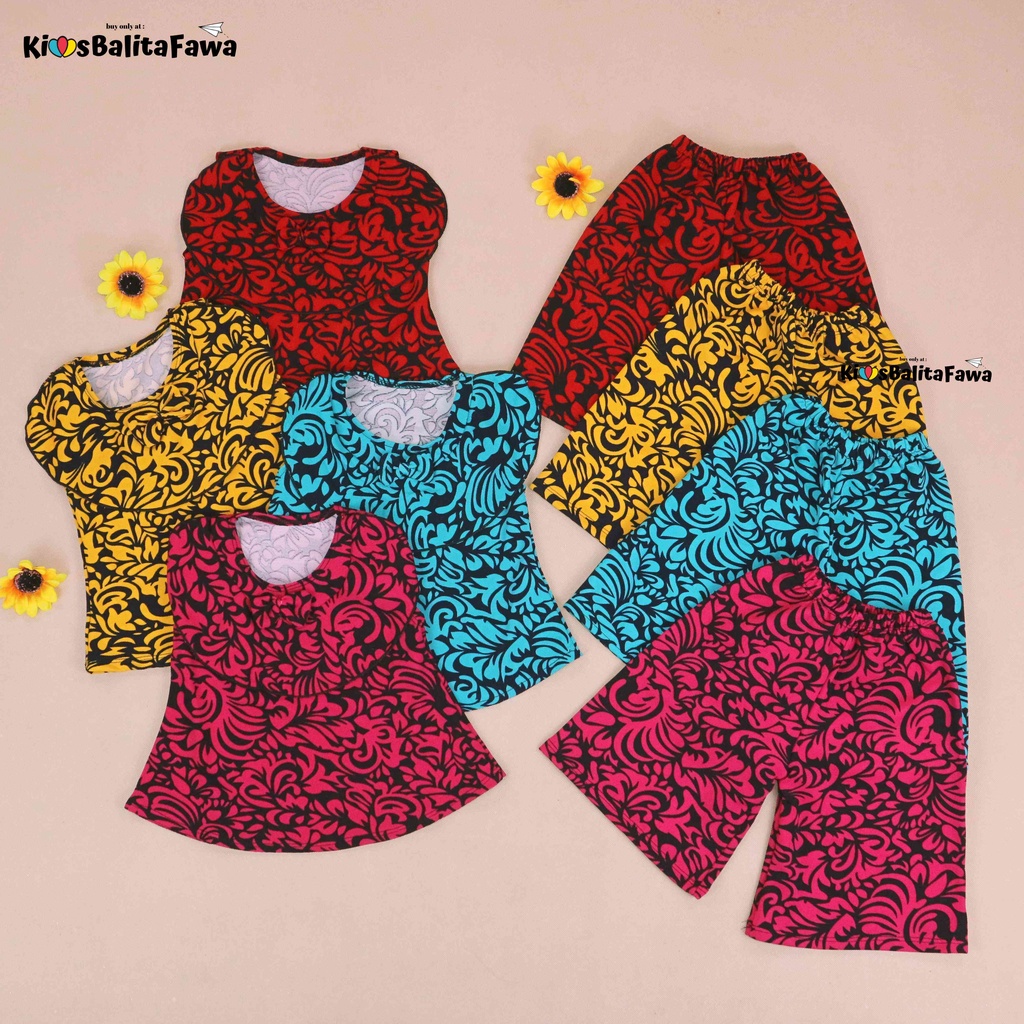 (MOTIF) Setelan Intana Anak uk 1-4 Tahun / Atasan Bawahan Rok Perempuan Baju Model Dress Cewek Import