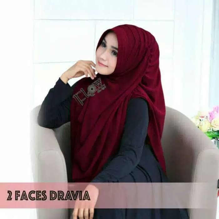 jilbab pastan dravia 2face diamond