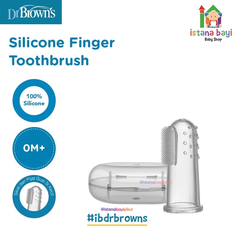 Dr.Brown's Silicone Finger Toothbrush with Case - sikat gigi bayi HG010