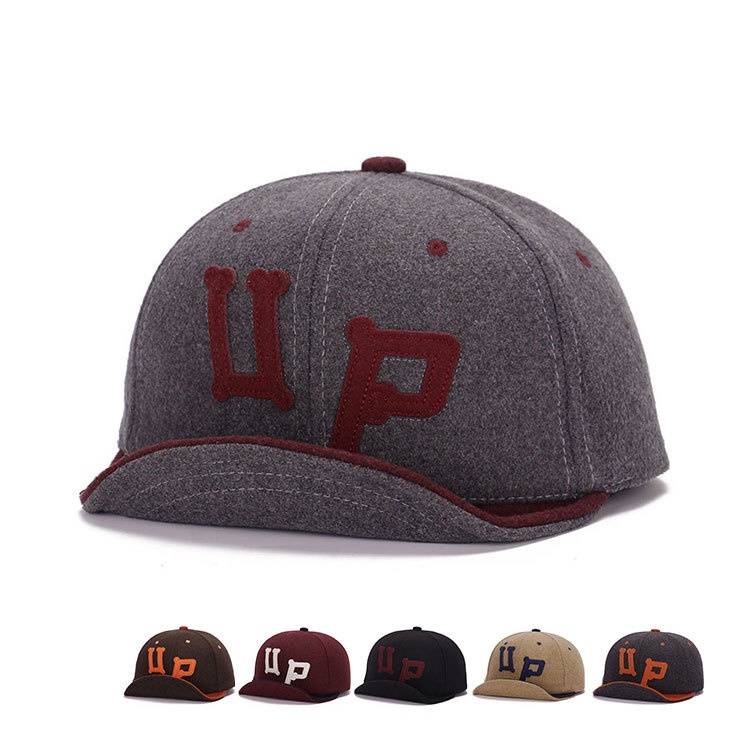 Topi baseball adjustable Bahan Wol Gaya Korea Untuk unisex