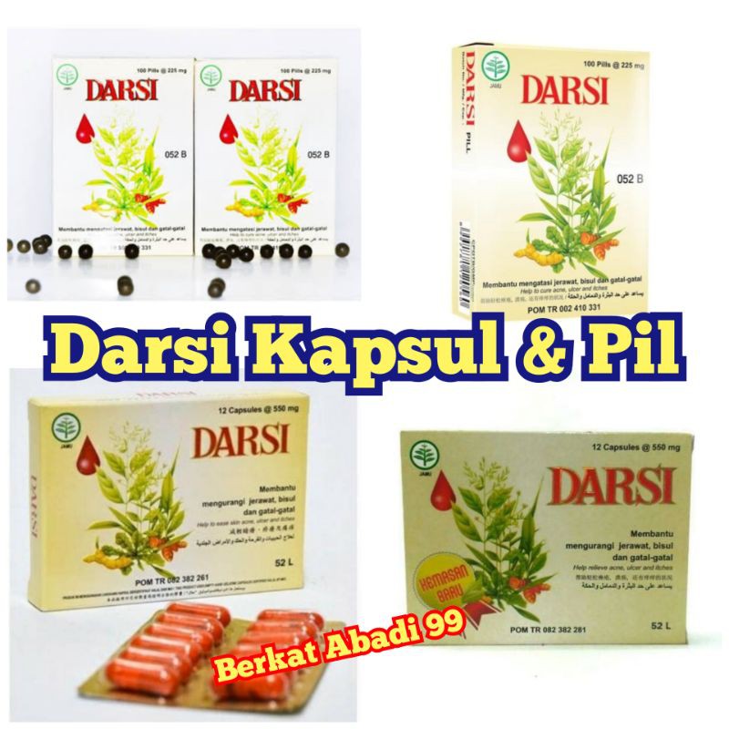 Darsi 12 kapsul & 100 Pil Obat Jerawat & Gatal