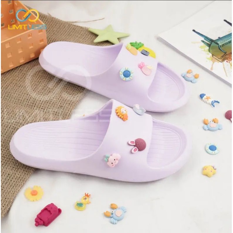 Sandal Wanita Selop Terbaru Karakter Lucu Sendal Cewek 3D Imut