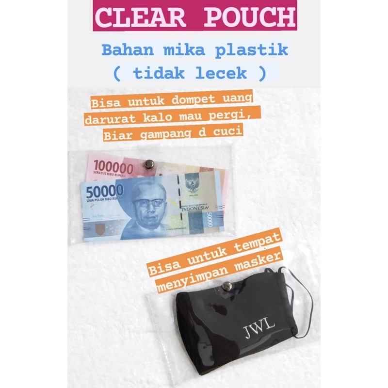 POUCH / DOMPET MASKER - Bahan Mika Plastik