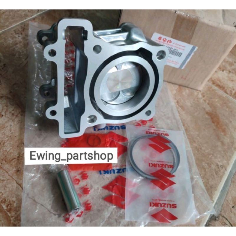 BLOK CHILINDER BORING SEHER PISTON SET ORIGINAL SCEM GSX 150 SATRIA FU INJEKSI 150