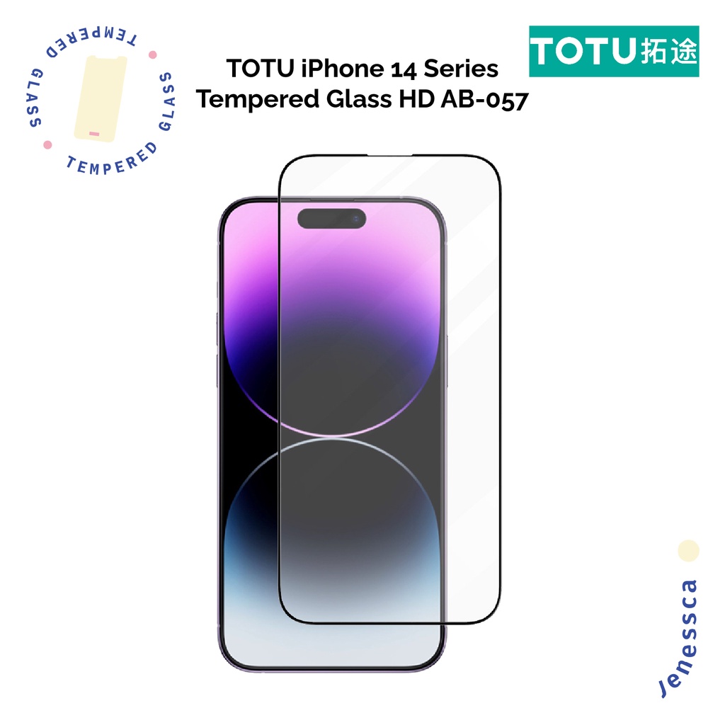 Tempered Glass iPhone 14/14 Plus/14 Pro/Max TOTU HD Bening/Antispy 3D Oleophobic