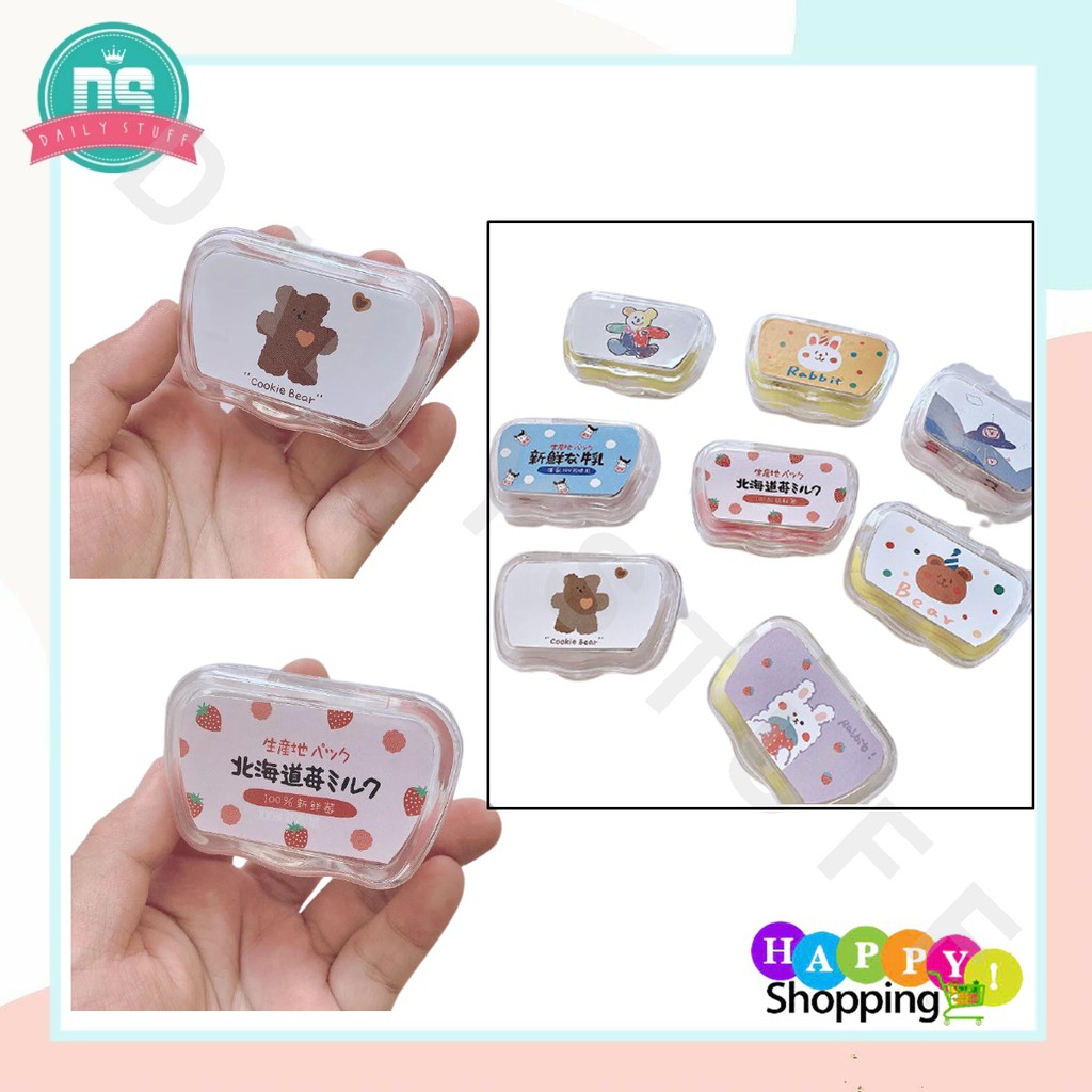 DS CL1 CASE LENSA MINI KARAKTER LUCU TEMPAT KONTAK LENSA IMPORT TEMPAT SOFLENS UNTUK TRAVEL