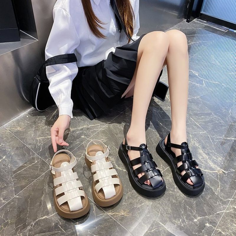 Sandal Tali Wedges Fashion Wanita Import - Sandal Wedges Kekiniaan - Sol Karet Anti Slip NF1632 A88 A108