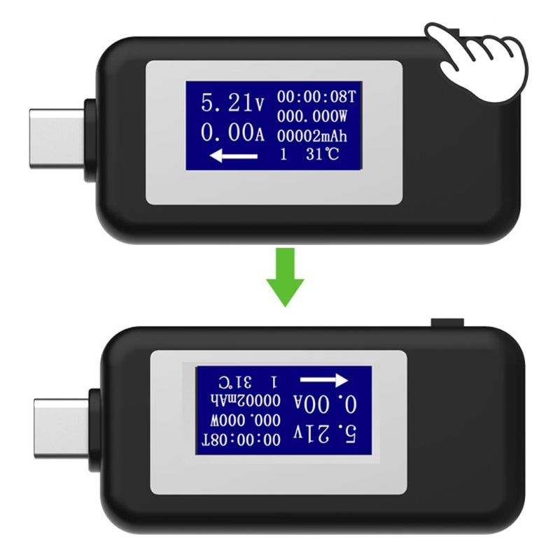 Btsg USB Tester Type-C LCD Digital Tester Tegangan Dan Arus Untuk Komputer Desktop